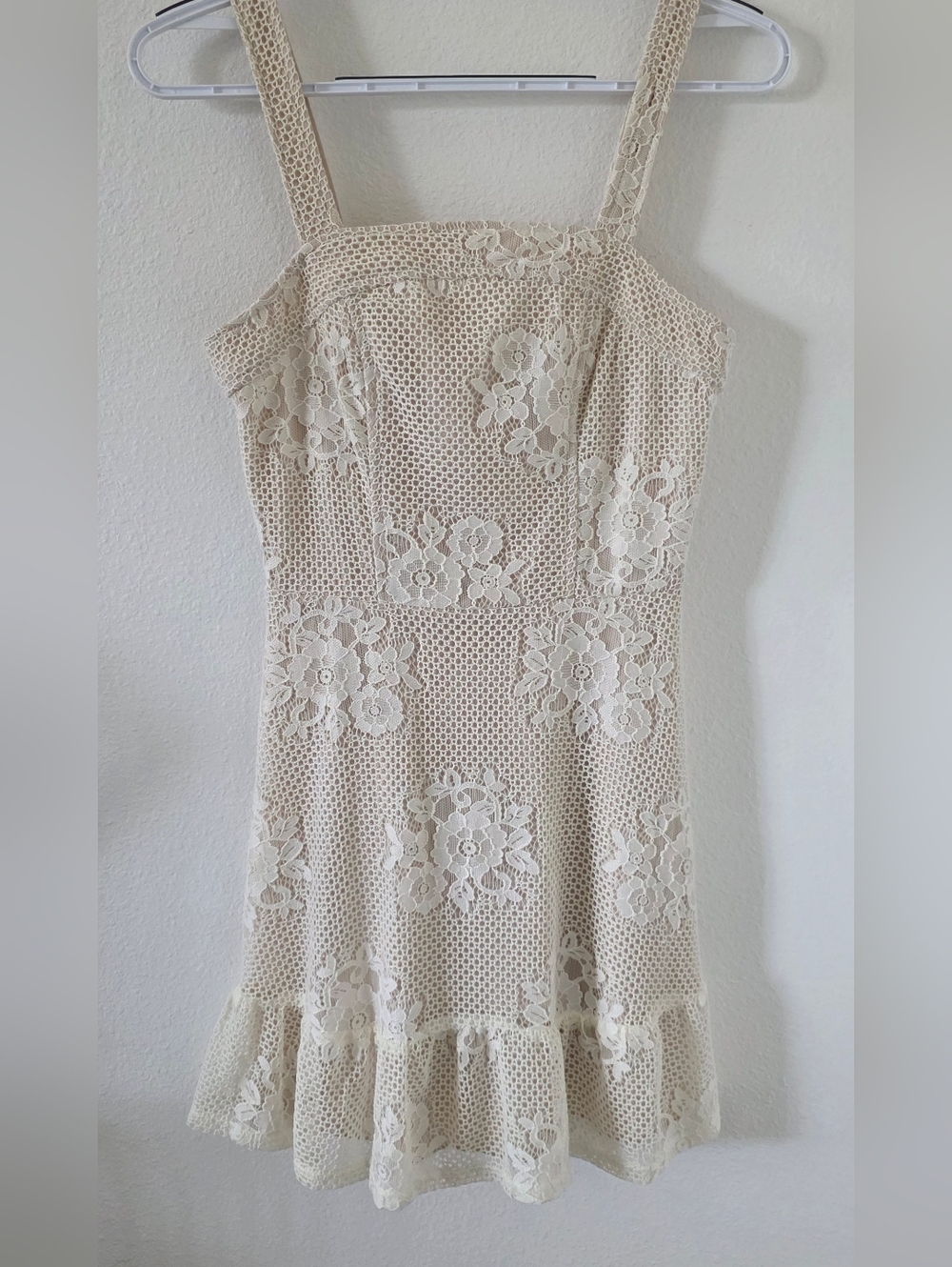 Extraordinary floral Lace & Appliqué Mini Dress XS